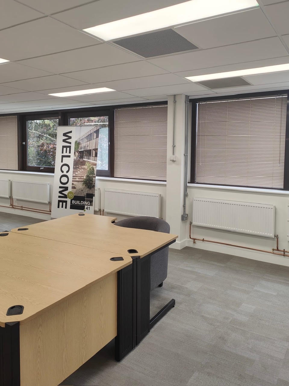Venetian blinds in a commercial office fit-out